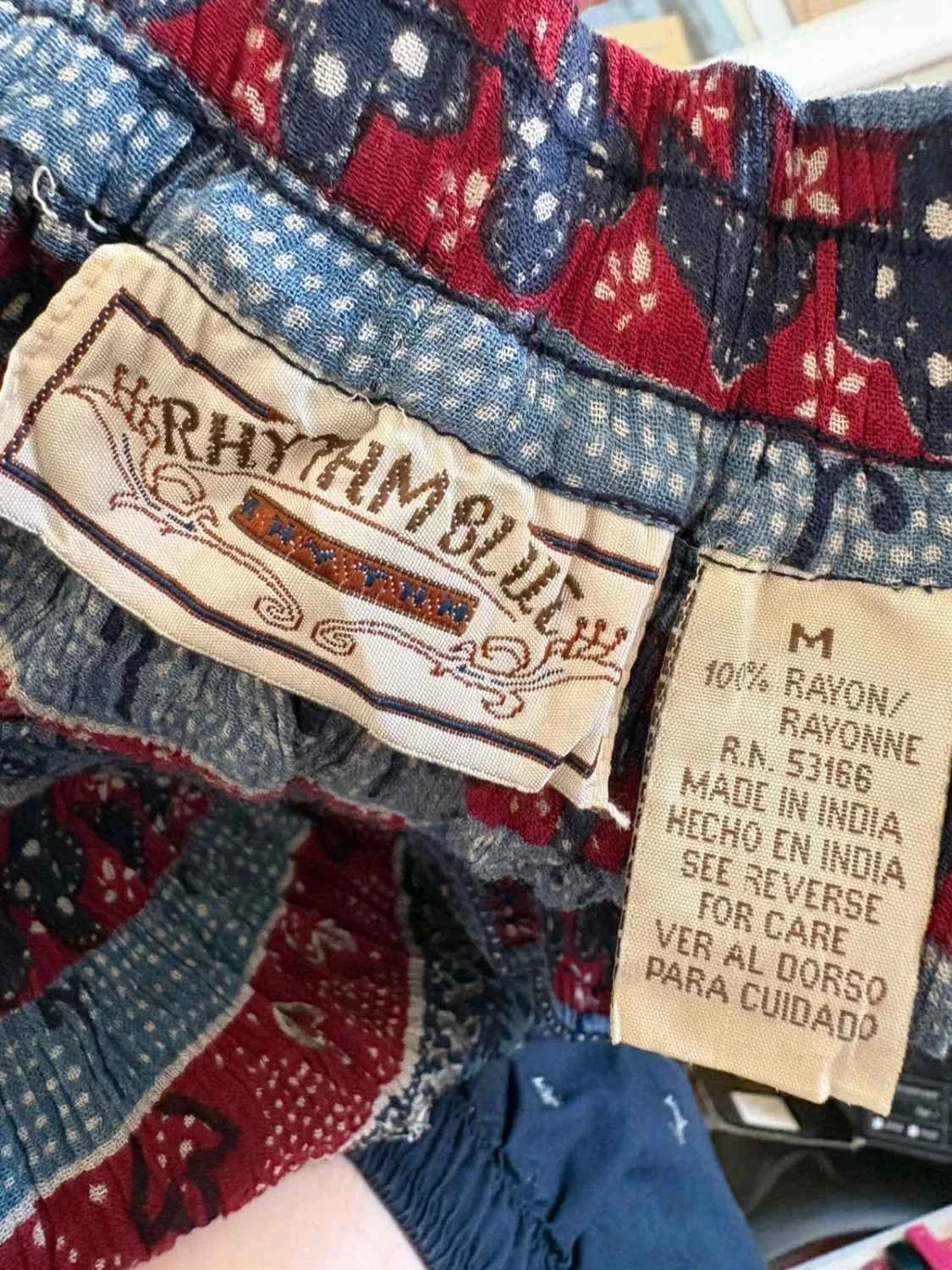Lange rok Rhythm Blue maat M vloeiend bohemien 100% rayon – photo 2